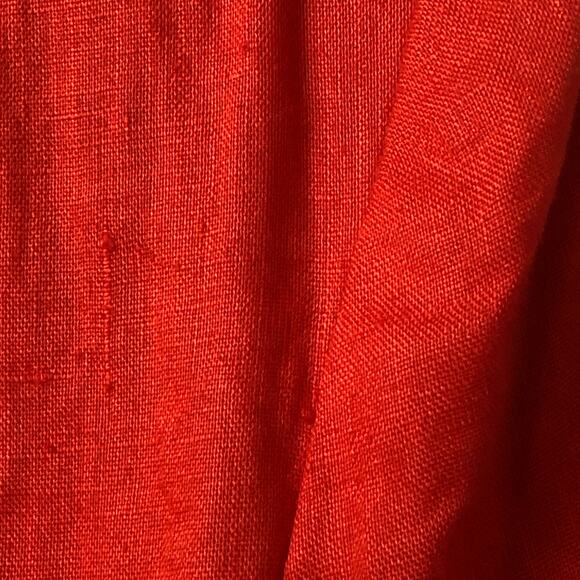 Catherine Malandrino Red Long Sleeve Open Front Linen Blazer Size 6 - Picture 8 of 15